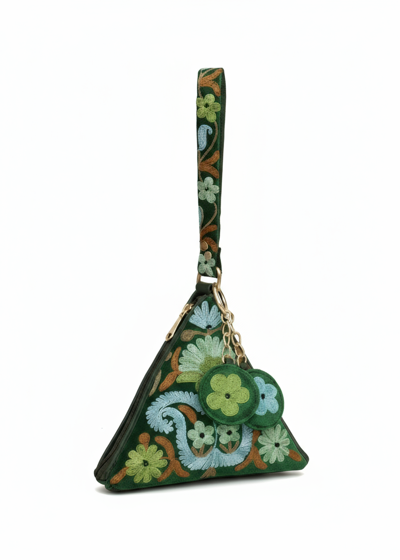 Handmade Ikat Floral Embroidered Bag