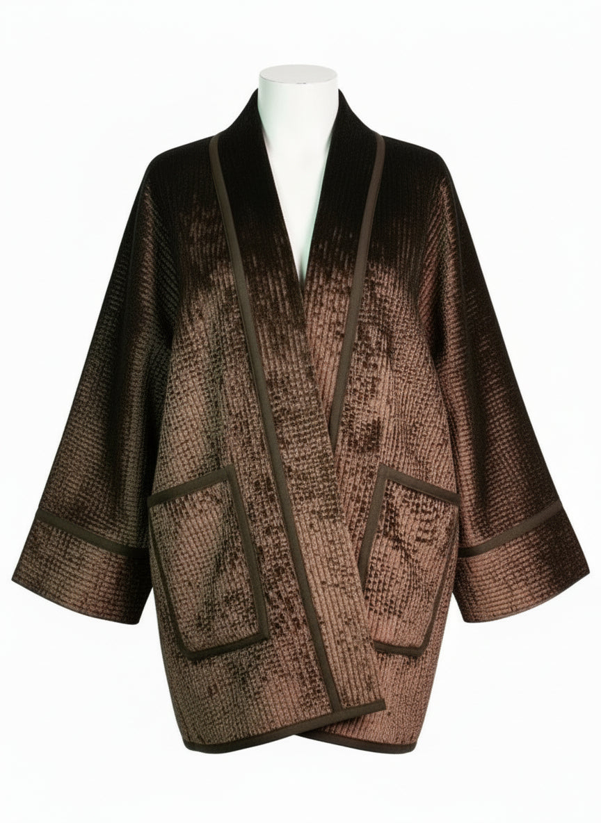 Silk Road Elegance: Rich Brown Chapan Ensemble