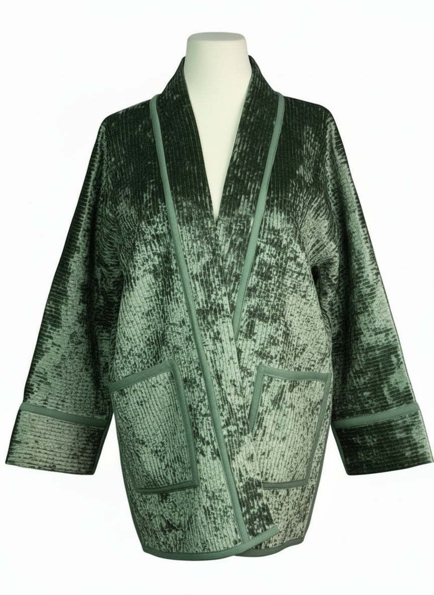 Silk Road Elegance: Light Green Chapan Ensemble