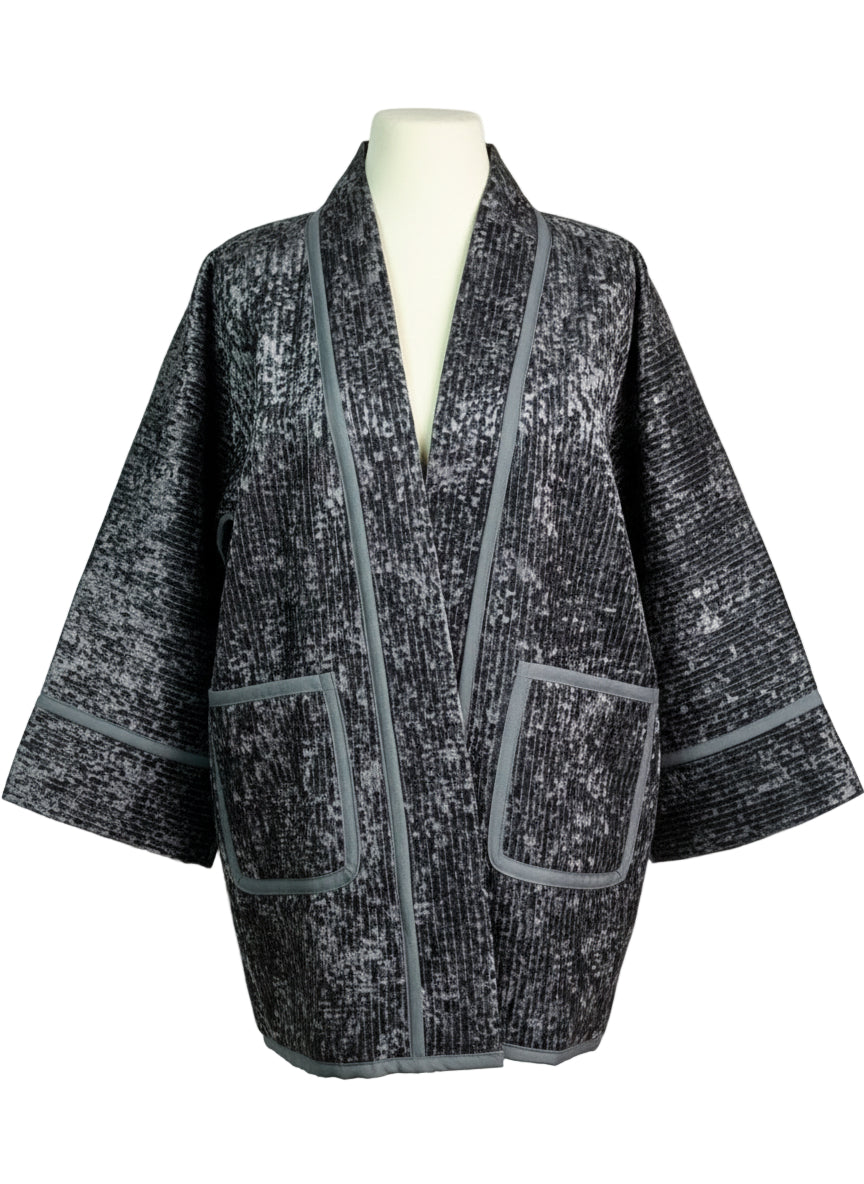 Silk Road Elegance: Grey Chapan Ensemble