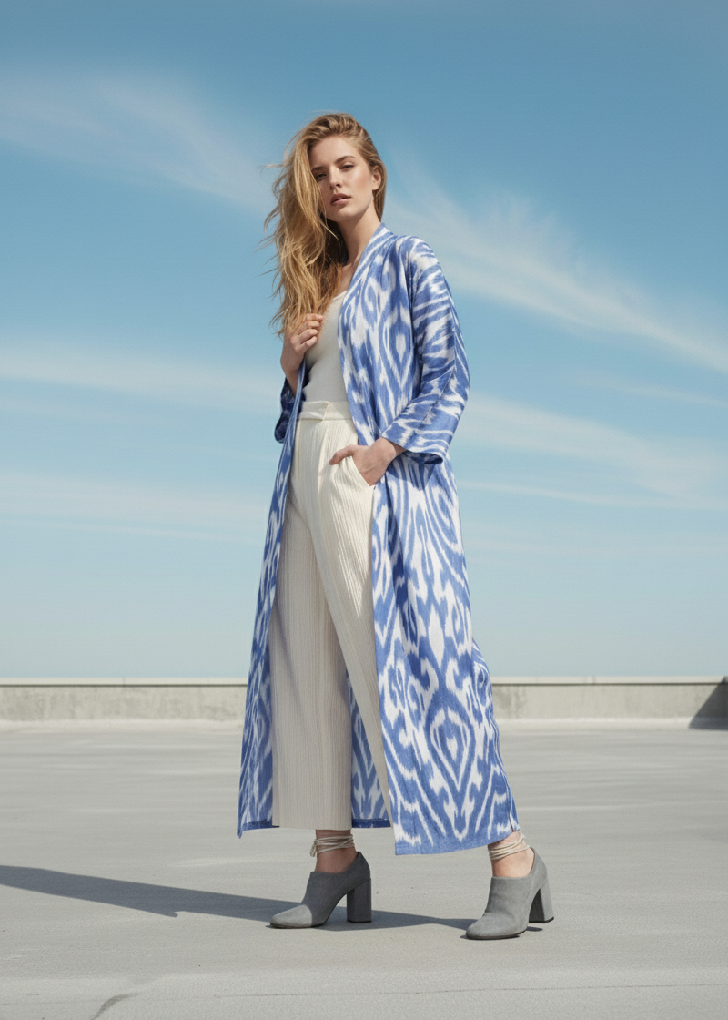 Timeless Ikat: The Blue & White European Blend Dress