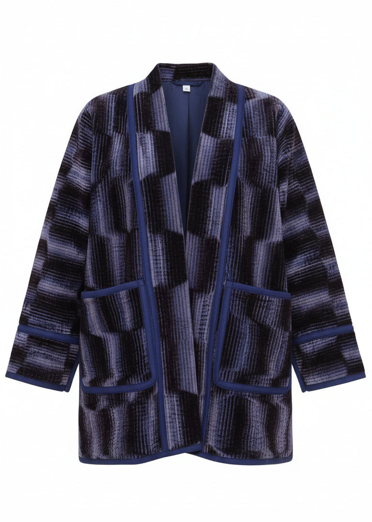 Silk Road Elegance: Emerald Indigo Jacket Ensemble