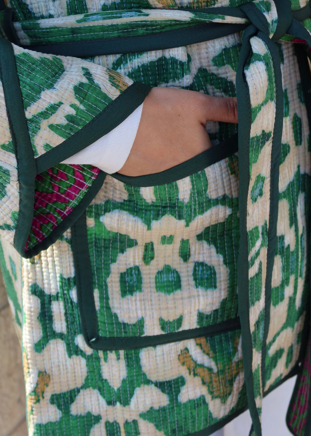 Silk Road Elegance: Reversible Jacket Ensemble