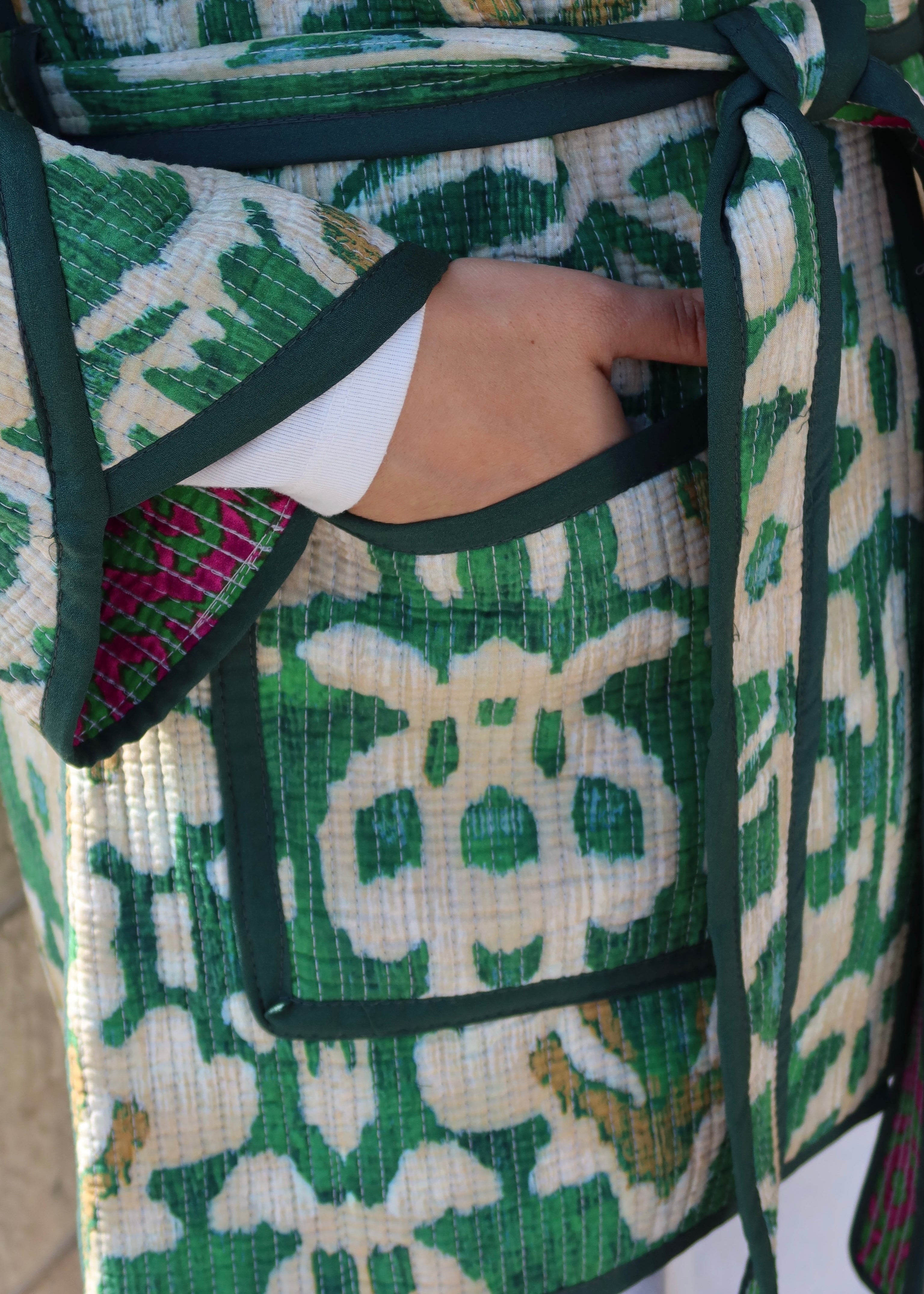 Silk Road Elegance: Reversible Jacket Ensemble